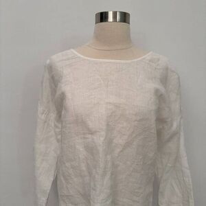 EILEEN FISHER Organic Handkerchief Linen Box-Top, Small